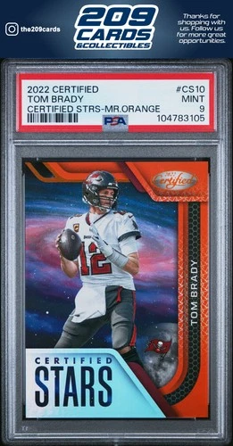 2022 Panini Certified Certified Stars #CS10 Tom Brady Mirror Orange PSA 9 Bucs