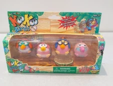Series 1 set of 4 KooKoo Zoo Bird Figures Krash Helmets + Nest