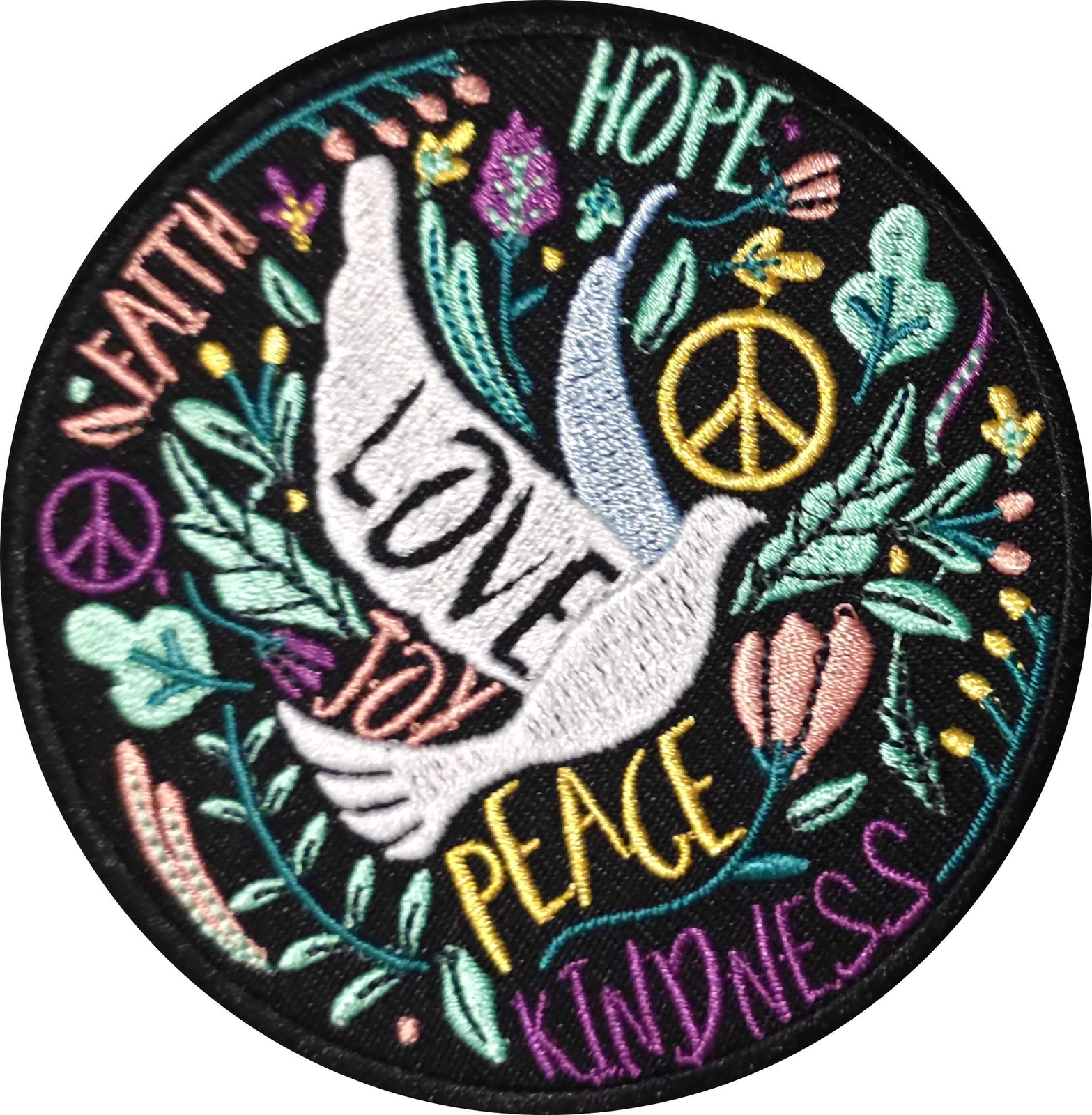 2 pcs Peace Love Patch Colorful Patch - Iron On/Sew On - Cute Applique for Ja...