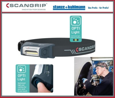 Scangrip I-VIEW for LIFE LED Stirnlampe Kopflampe Arbeitsleuchte Sensor Akku NEU