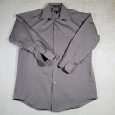 Axcess Claiborne Silvar Gray Button Down Mens Lone Sleeve Dress Shirt Size 16