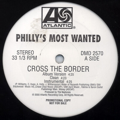 Phillys Most Wanted - Cross The Border / Suckas Pt.2 (For Da  Gansta s) / VG / 1