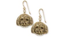 Shih Tzu Earrings 14k Gold Vermeil Handmade Shih Tzu Jewelry  SZH5-SEVM