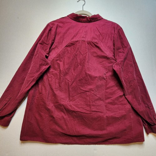 J Jill Womens Shirt Top Large Burgandy Corduroy Loose Fitting Collared V Neck - Picture 3 of 8