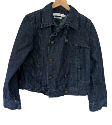 Tommy Hilfiger L Large LG Women Long Sleeve Button Down Denim Jacket