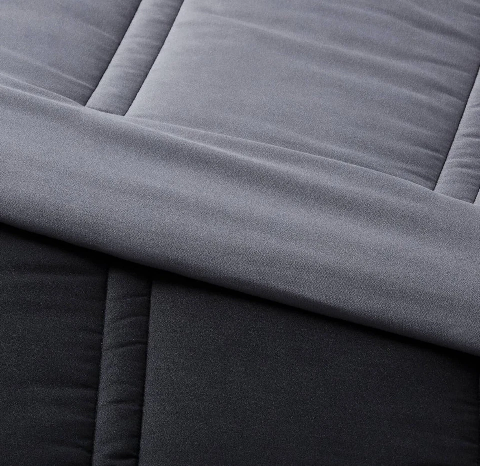 Twin/Twin Extra Long Lofty Microfiber Comforter Black - Room Essentials - Image 3 of 4