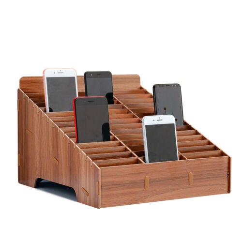 Wooden Remote Control Holder Caddy Media Organizer Office Supply Storage Rack - Afbeelding 1 van 15