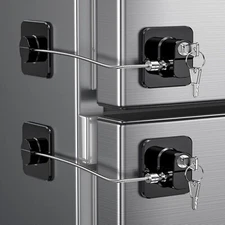 2 Pack Fridge Lock Freezer Lock with 4 Key for Child Safety Refrigerator Locks