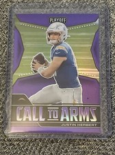 2021 Playoff Football Call to Arms Prizm Purple Justin Herbert #CA-JHE. 