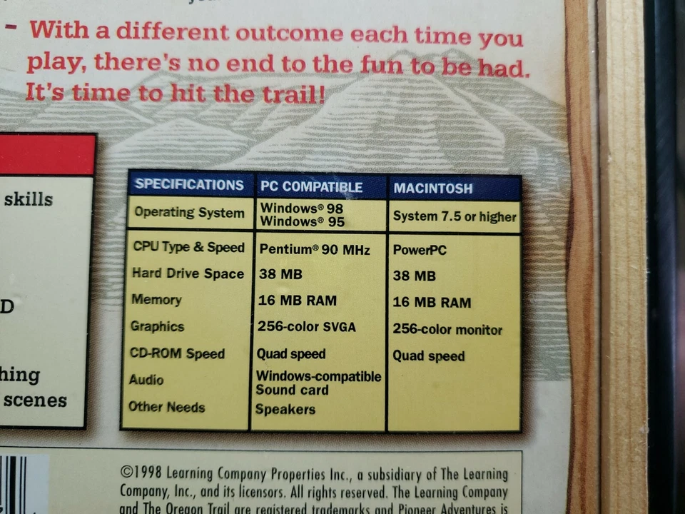 The Oregon Trail 3rd Edition PC Game - Limited Edition Wood Box Set NEW - Image 3 of 3