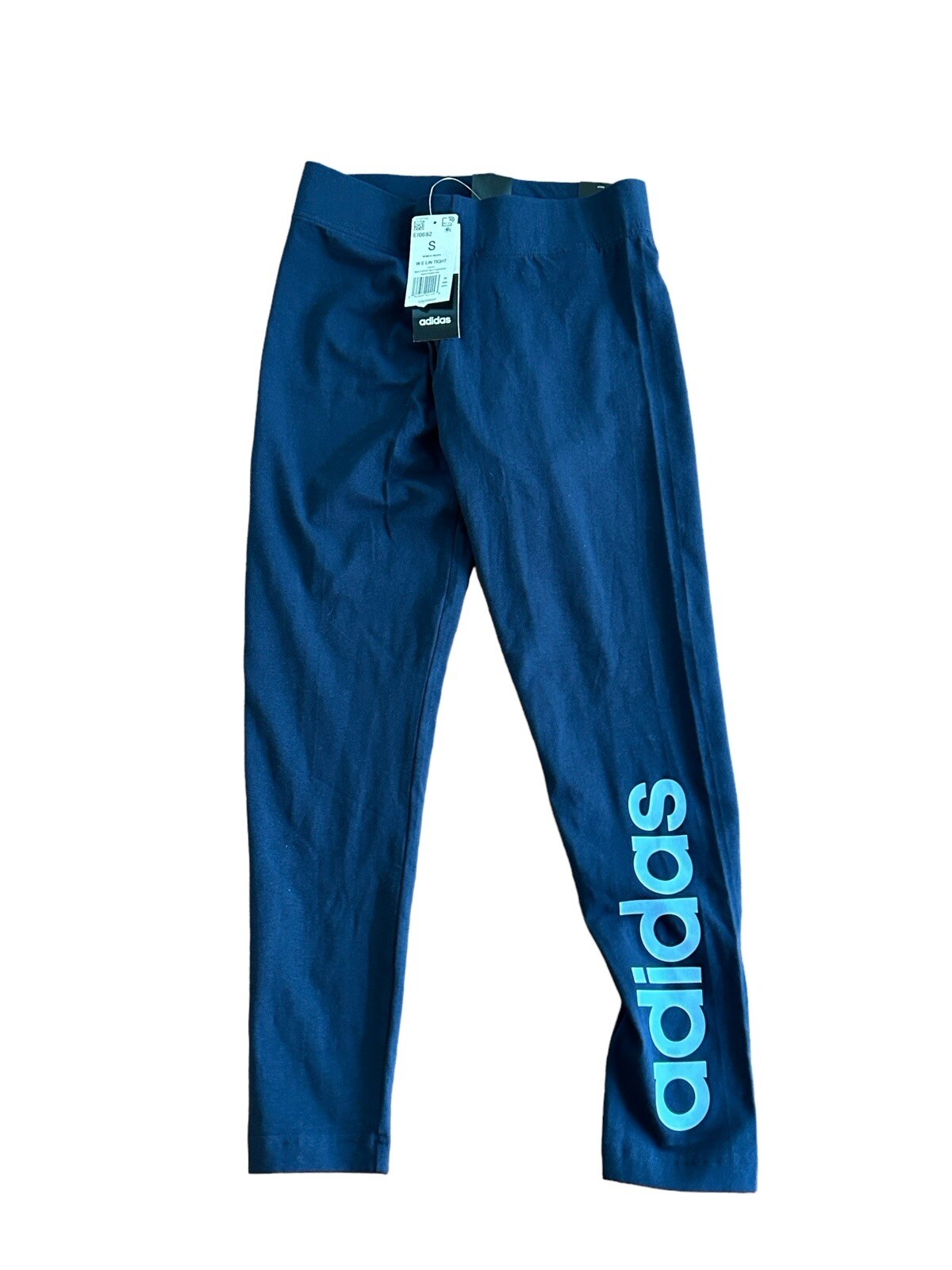 Adidas Womens S Fitted Legend Ink Blue Legging Tight Logo NWT