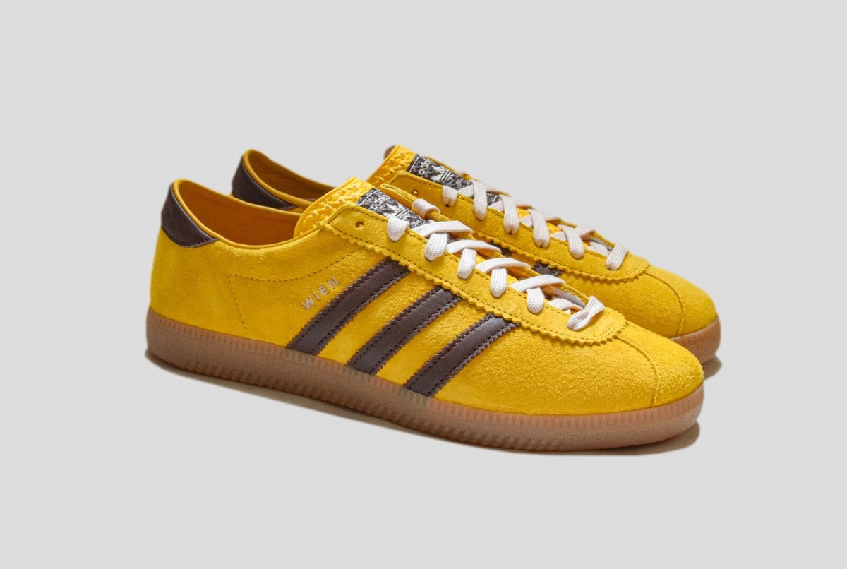 ADIDAS WIEN YELLOW/BROWN/GUM SIZES 8 9 9.5 10 CITY SERIES