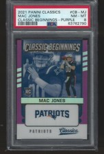 2021 Mac Jones Panini Classic Beginnings Purple RC Patriots PSA 8 POP 1 2/25