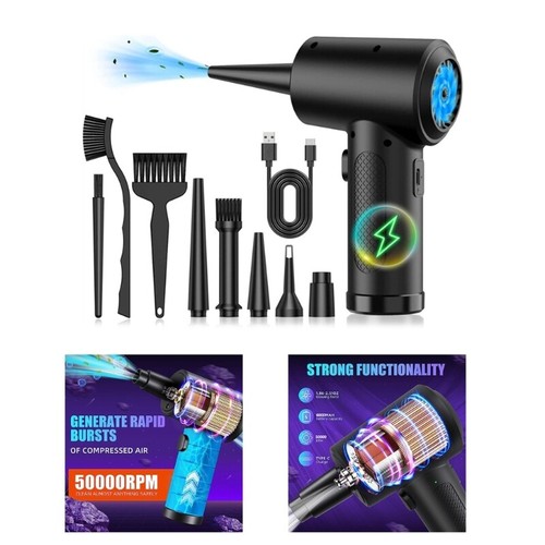 Compressed Air Duster Car Vacuum Electric Air Duster Vacuum 50000RPM Cordless - Photo 4/10