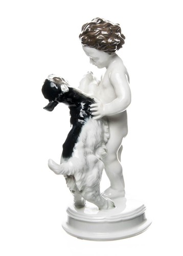 Figur Putto mit Zicklein Rosenthal bemalt 1. Wahl sehr guter Zustand - Bild 4 von 4