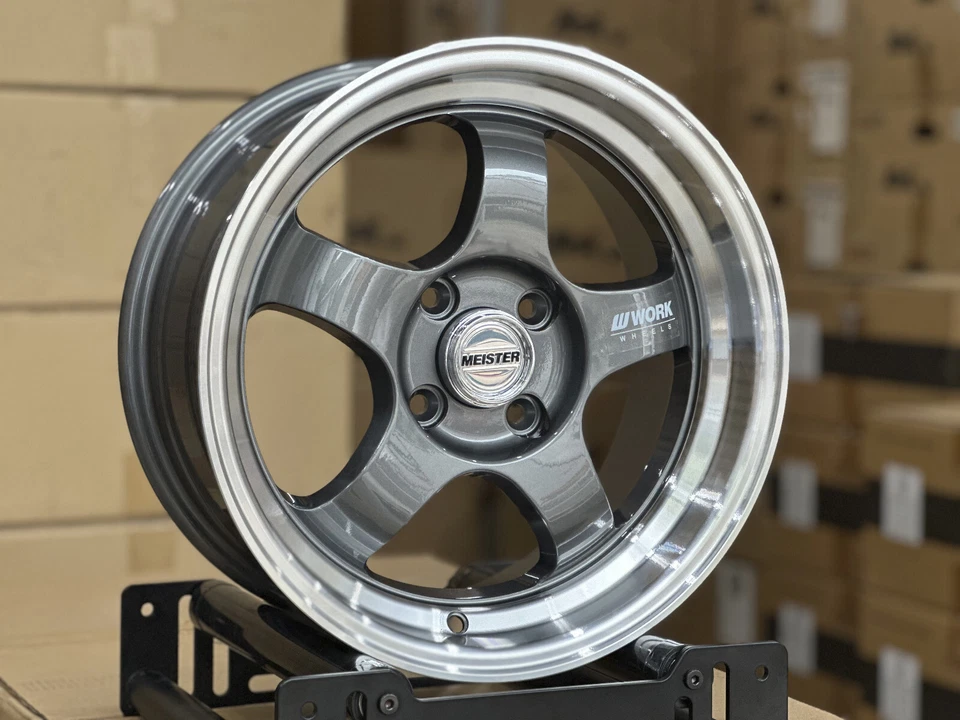 Nuevo 15x7 JS Work Meister S1 (4 ruedas) 4x100 apto para pistola HONDA TOYOTA KIA MAZDA de metal Foto 4 de 4