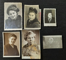 Old 6 portrait photographs of Soviet women girls of the USSR 1950s