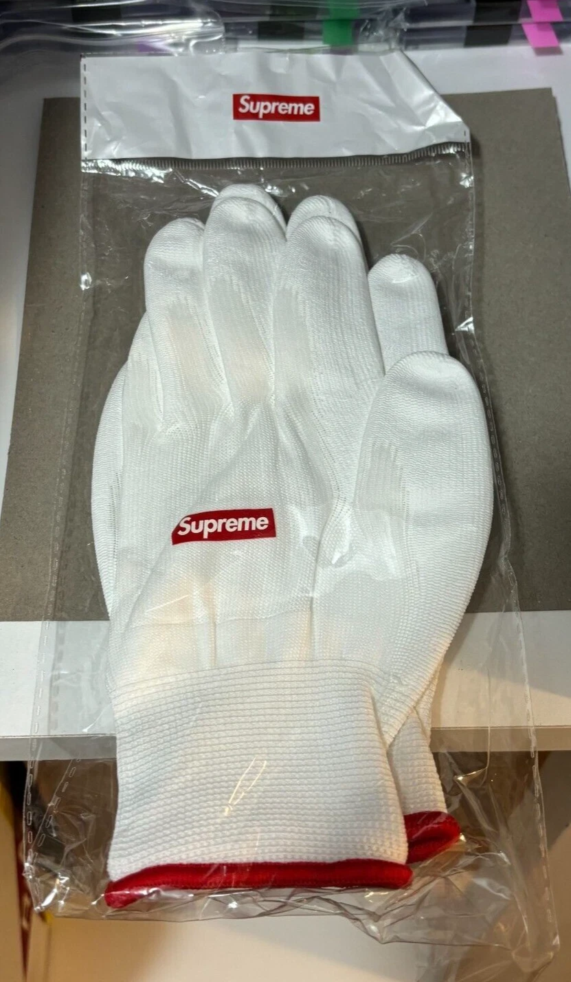 EN MAIN * NEUF gants de jardin caoutchoutés blancs authentiques Supreme FW20