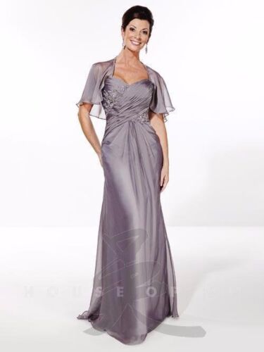 Serena London 17726 Eggplant Mother of the Bride Gown Dress sz 12 (no cape) - Picture 2 of 6