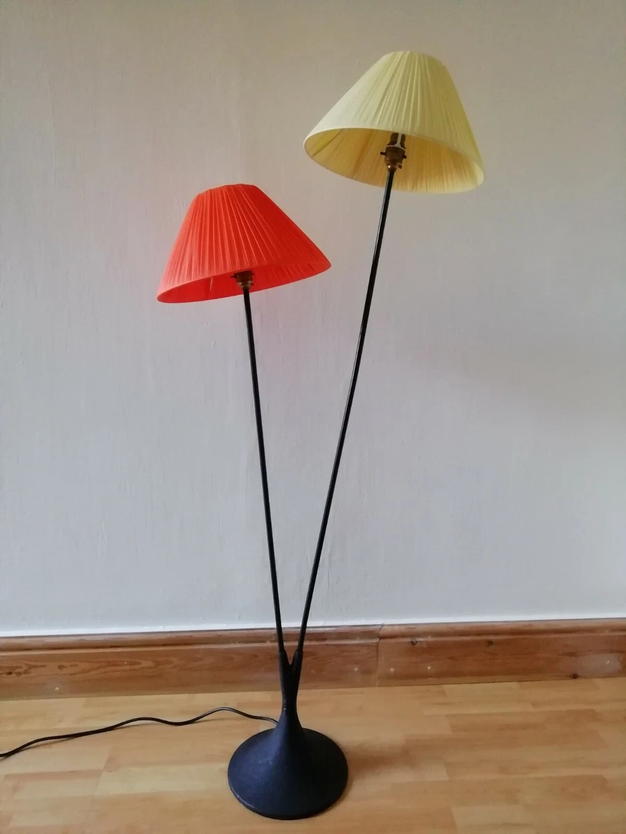 Funky 50s 60s 70s atomic rockabilly retro ribbon handmade lamp shade cream