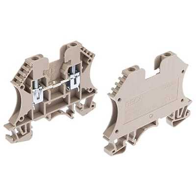 10pc RS PRO 8787487 Terminal Block DIN Rail 2 Position 1 Level 22-10AWG 800V 24