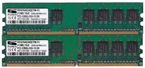 2 MODULES Nanya 512 MB PC2-5300 DDR2-667MHz CL5 200-Pin SoDimm