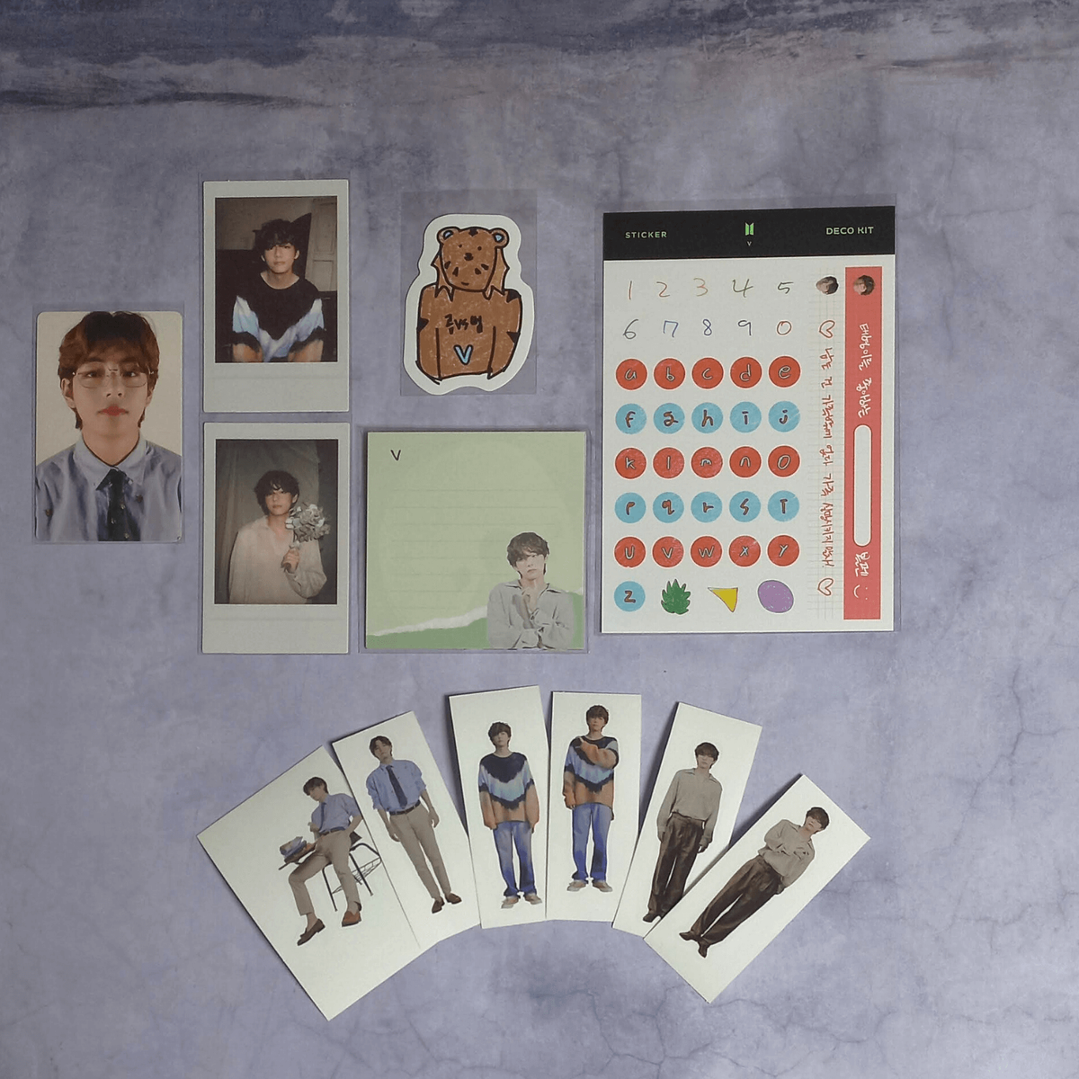 BTS 2022 Deco Kit Photo Card Polaroid Photo Stickers Memo Pad - V