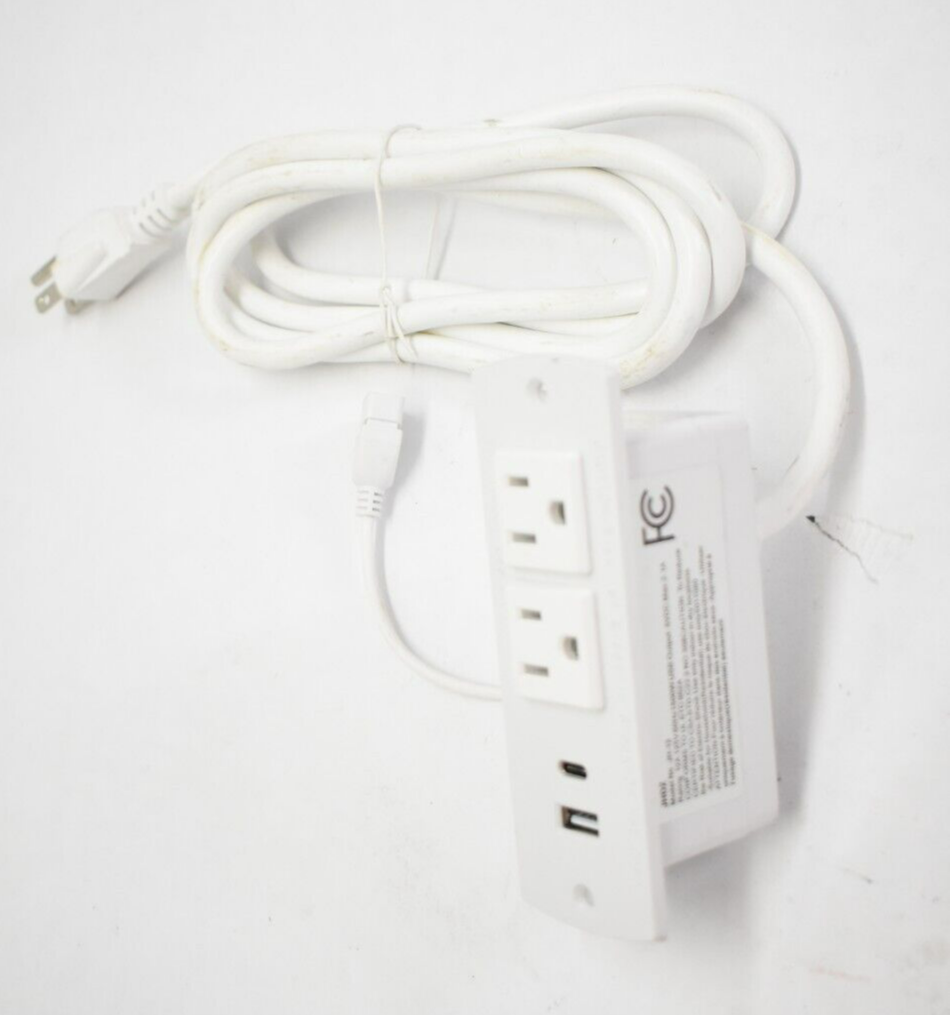 JHDZ Extension Cord Outlet Model JH-12 60Hz 1500W USB & C-Port Output White-image