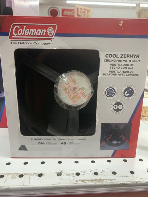 Coleman Cool Zephyr Ceiling Fan With Light Black 2000016470 For