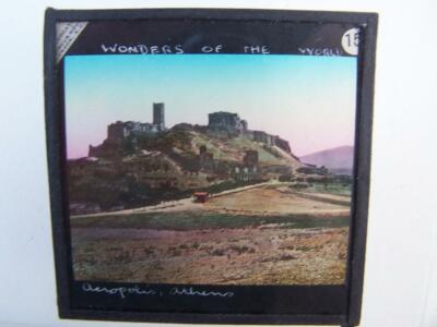 Magic Lantern Slide Glass (file DDF)  From a Tour Of Greece  please scroll down
