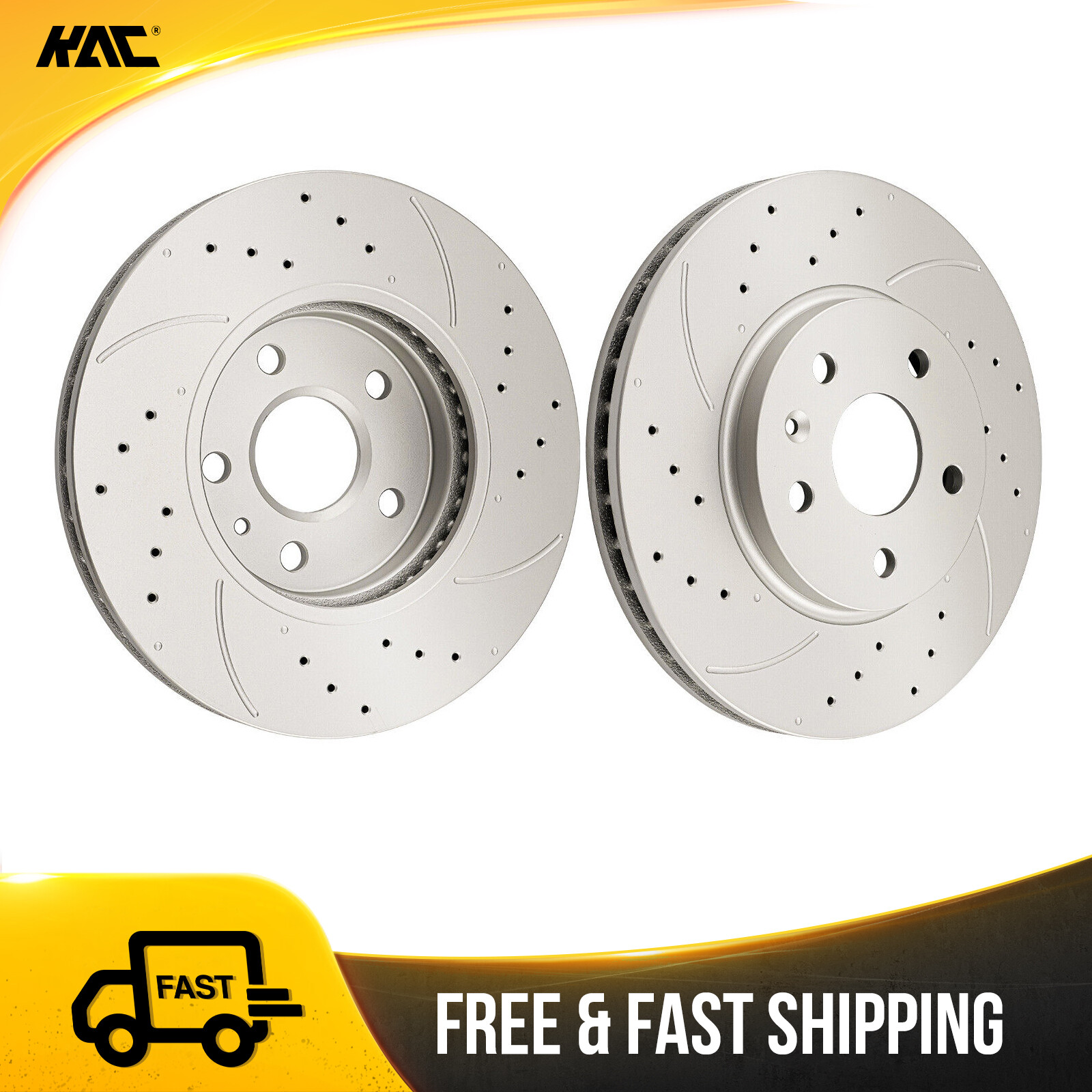 High-Performance Front Drilled & Slotted Brake Rotors for Cadillac CTS 2008-2014 - 55157 Upgrade