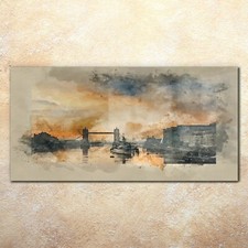 Acrylic Glass Photo Print Wall Art Picture painting river tames London 140x70