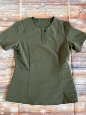FIGS Bristol Slim Henley Dark Olive Scrub Top Size Extra Small