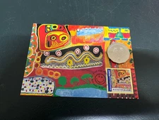(1446) 30-8-2025 - Australia Maxicard (Aboriginal Art $ 1.50) + 50c NAIDOC coin