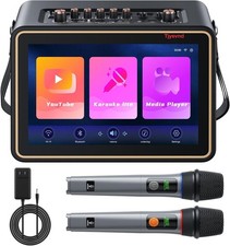 Smart Karaoke Machine with Lyrics Display, 12.1 Inch IPS Touch Screen,Two Wirele