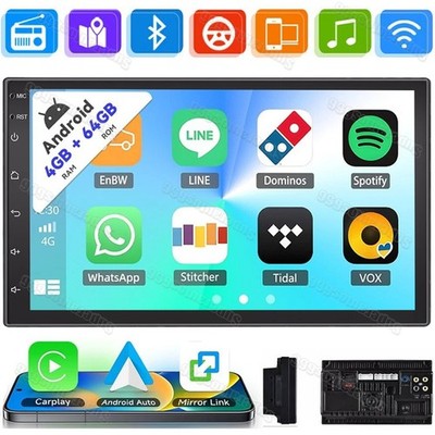 7'' Android 13 Apple Carplay Car Stereo Radio GPS Navi WiFi BT 4+64GB Double 2Din