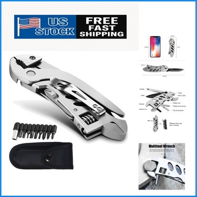 Portable 7-Tool Multitool Wrench   Stainless Steel Pocket Tool for All Tasks