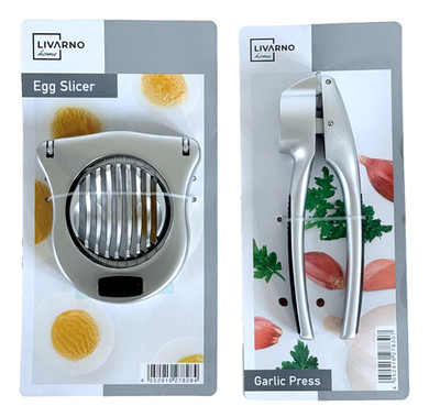 Eierschneider & Knoblauchpresse Set Edelstahl Rostfrei Küchenutensilien Brandneu