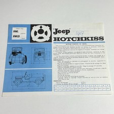 HOTCHKISS JEEP HWL HWLD / 2p brochure sheet 1965