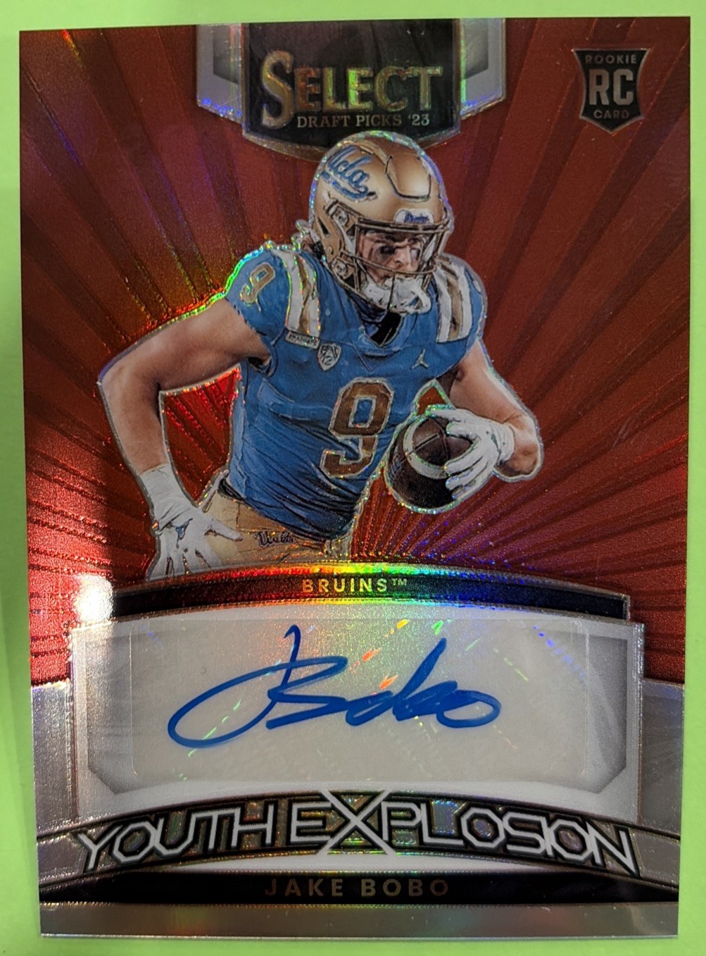 2023 Select Draft Picks Jake Bobo Red Prizm Youth Explosion Auto #YS-JBO UCLA