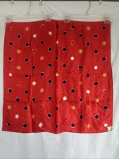 Rare NWT Vtg 80's Echo 100 Red Silk Scarf 26"X 27" Sq Abstract Circles Japan