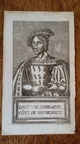 1584 16TH CENTURY TUDOR ENGRAVING - LOUIS DE LORRAINE VAUDEMONT - ANDRE THEVET - Picture 2 of 3