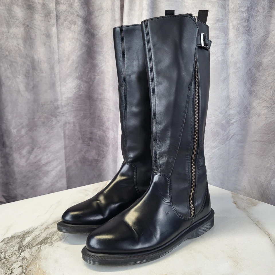 Dr. Martens Chianna Knee High Zip Boots Women's US Size 7 Black - Image 4 of 4