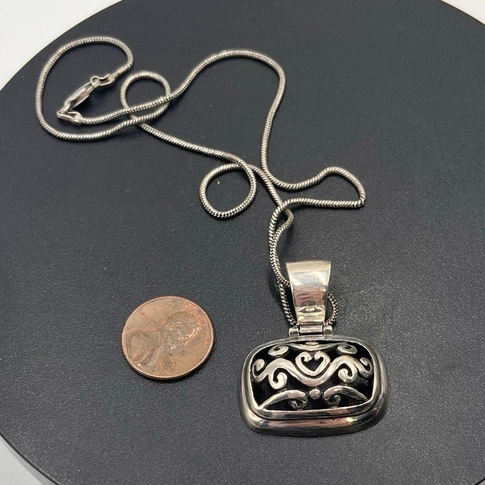 SF Sterling Silver Rectangular Shape Filigree Scr… - image 3