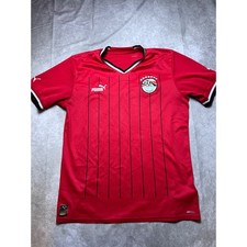 Puma Egypt National Team Soccer Jersey Mens Medium Red Pinstripe DryCell FA