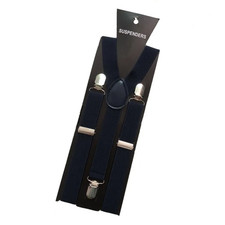 Men's 3 Clip Suspenders Adjustable Elastic Braces 2.5cm Trouser Braces