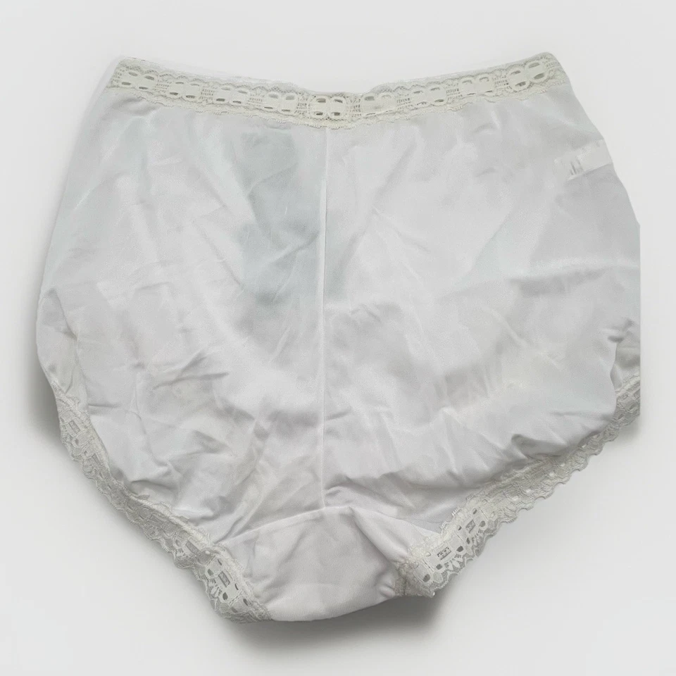 Bragas de nailon blancas Olgas Christina vintage XL 8 abrazo secreto Foto 4 de 4