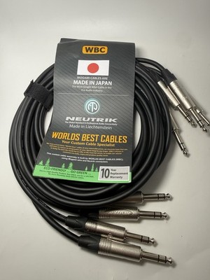 WORLDS BEST CABLES 4 Units - 6 Foot - Balanced TRS Patch Cable NEUTRIK