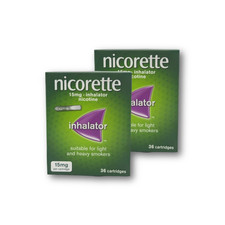 Nicorette Inhalator 15mg 36 Cartridges X 2 Quit Smoking Aid