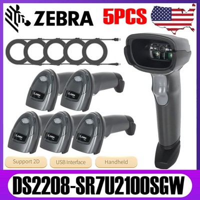 Zebra DS2208-SR7U2100SGW 1D/2D Barcode Scanner, Wired USB, Twilight Black, IP42